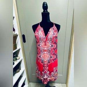 Skies Are Blue | Abstract Halter Mini Dress | Small